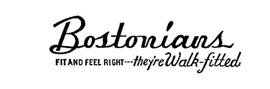 Trademark Logo BOSTONIANS FIT FEEL RIGHT...THEY'RE WALK-FITTED