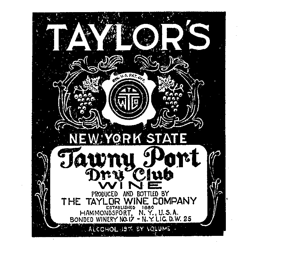  TAYLOR'S THE TAYLOR'S WINE COMPANY ESTABLISHED 1880 NEW YORK STATE W.T.CO.