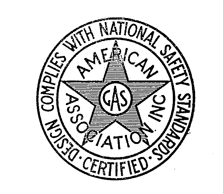 Trademark Logo AMERICAN GAS ASSOCIATION INC CERTIFIED DESIGN COMPLIES WITH NATIONAL SAFETY STANDARDS