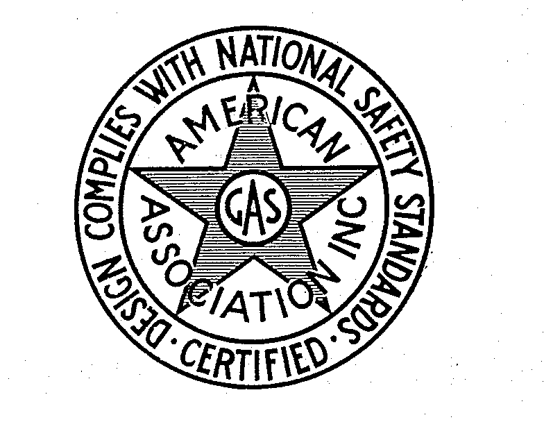  AMERICAN GAS ASSOCIATION INC. DESIGN COMPLIES WITH NATIONAL SAFETY STANDARDS CERTIFIED