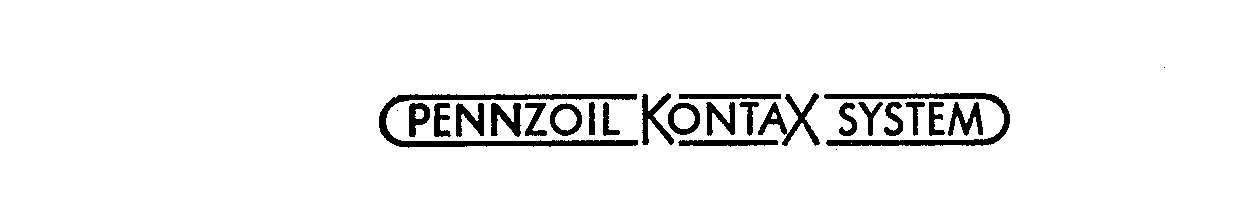 Trademark Logo PENNZOIL KONTAX SYSTEM