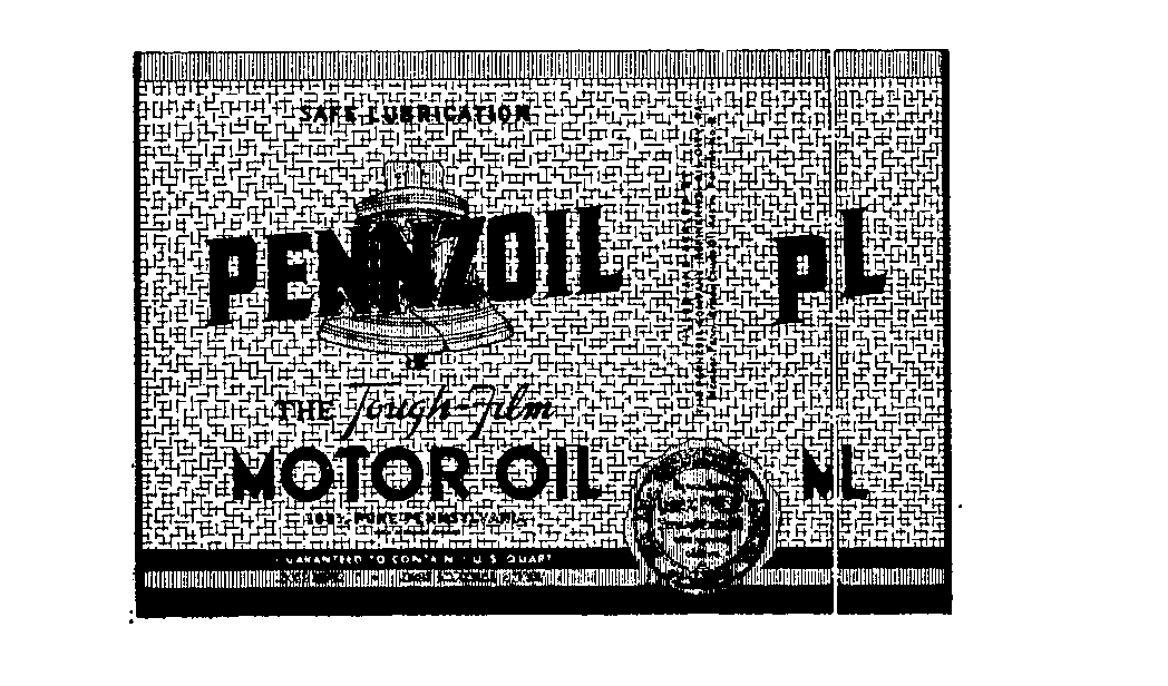 Trademark Logo PENNZOIL THE TOUGH FILM MOTOR OIL SAFE LUBRICATION 100% PURE PENNSYLVANIA