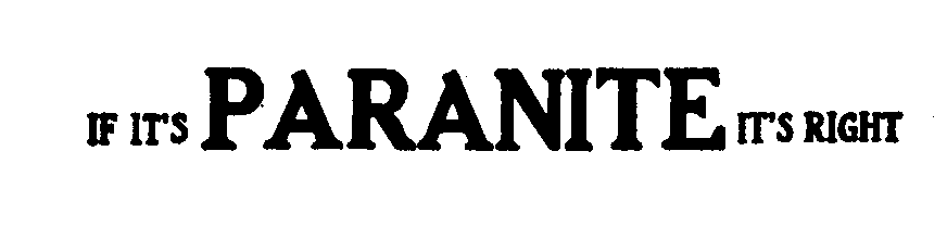 Trademark Logo IF IT'S PARANITE IT'S RIGHT