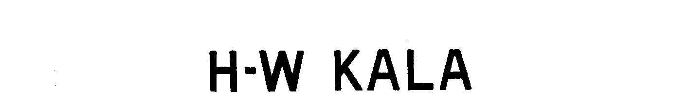 Trademark Logo H-W KALA