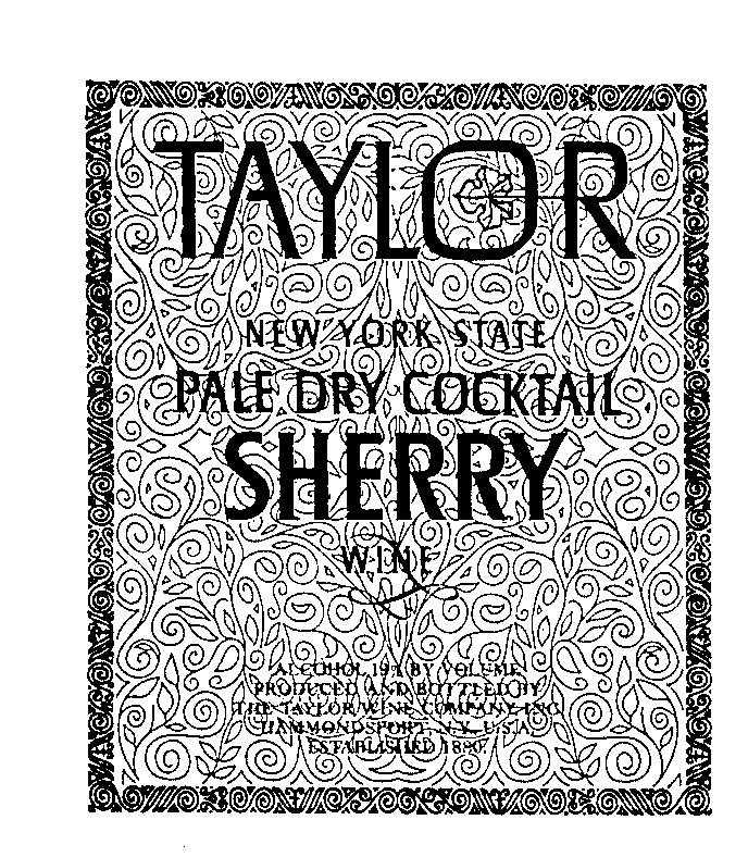 TAYLOR NEW YORK STATE PALE DRY COCKTAIL SHERRY WINE