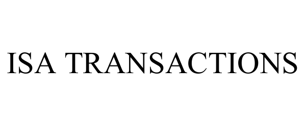  ISA TRANSACTIONS