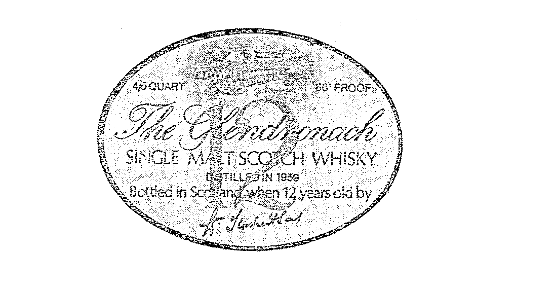 Trademark Logo 12 THE GLENDRONACH 4/5 86 PROOF SINGLE MALT SCOTCH WHISKY DISTILLED IN 1959 BOTTLED IN SCOTLAND WHEN 12 YEARS OLD BY WM. TEACHER & SONS