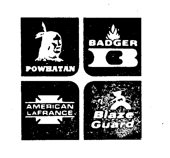 Trademark Logo BADGER B BLAZE GUARD POWHATAN AMERICAN LA FRANCE
