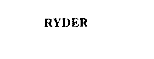 Trademark Logo RYDER