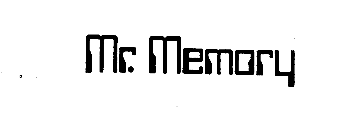 Trademark Logo MR. MEMORY