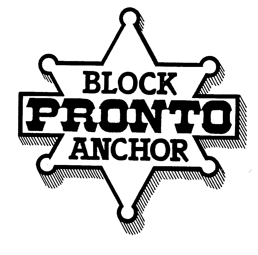 Trademark Logo BLOCK PRONTO ANCHOR