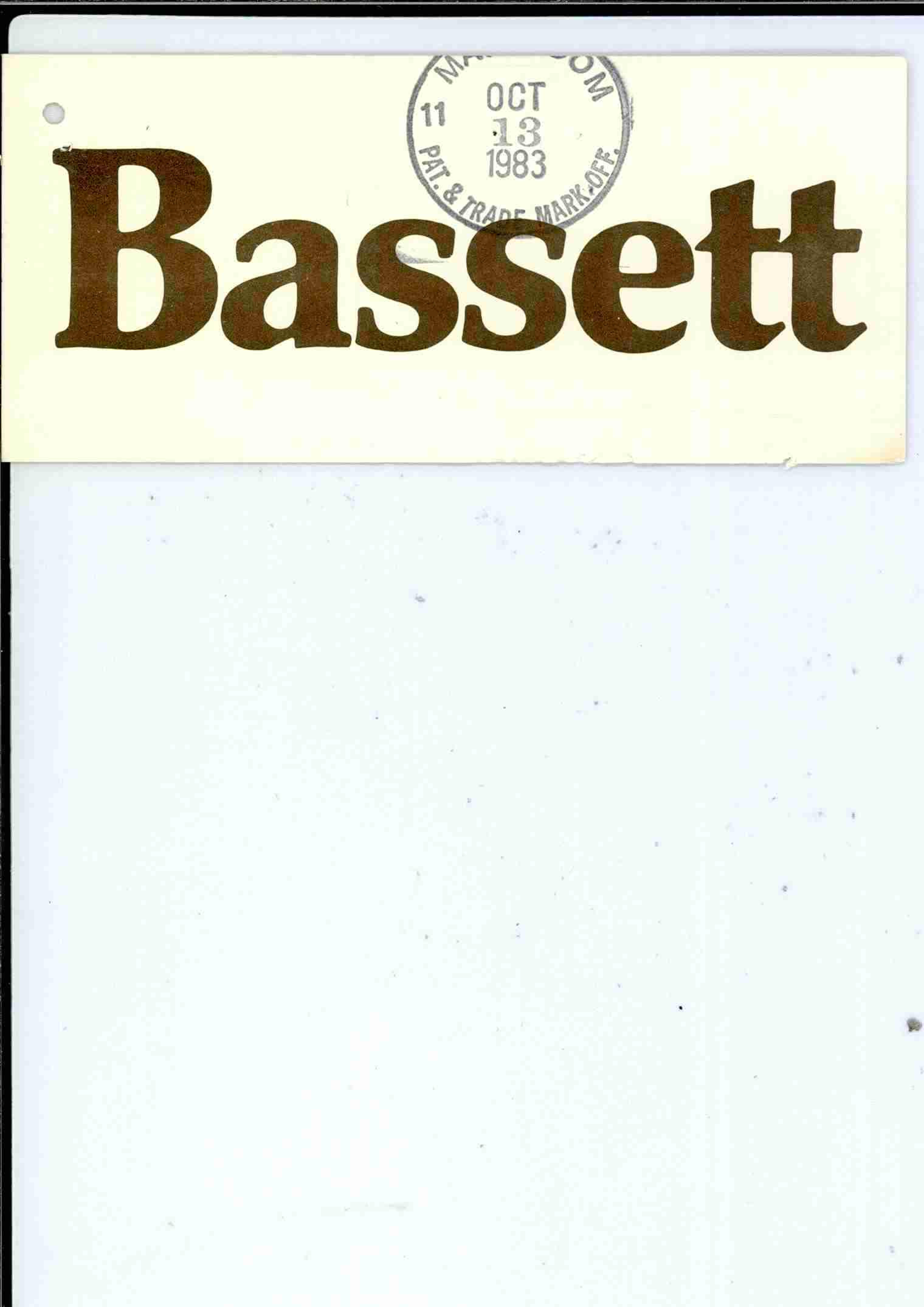 Trademark Logo BASSETT
