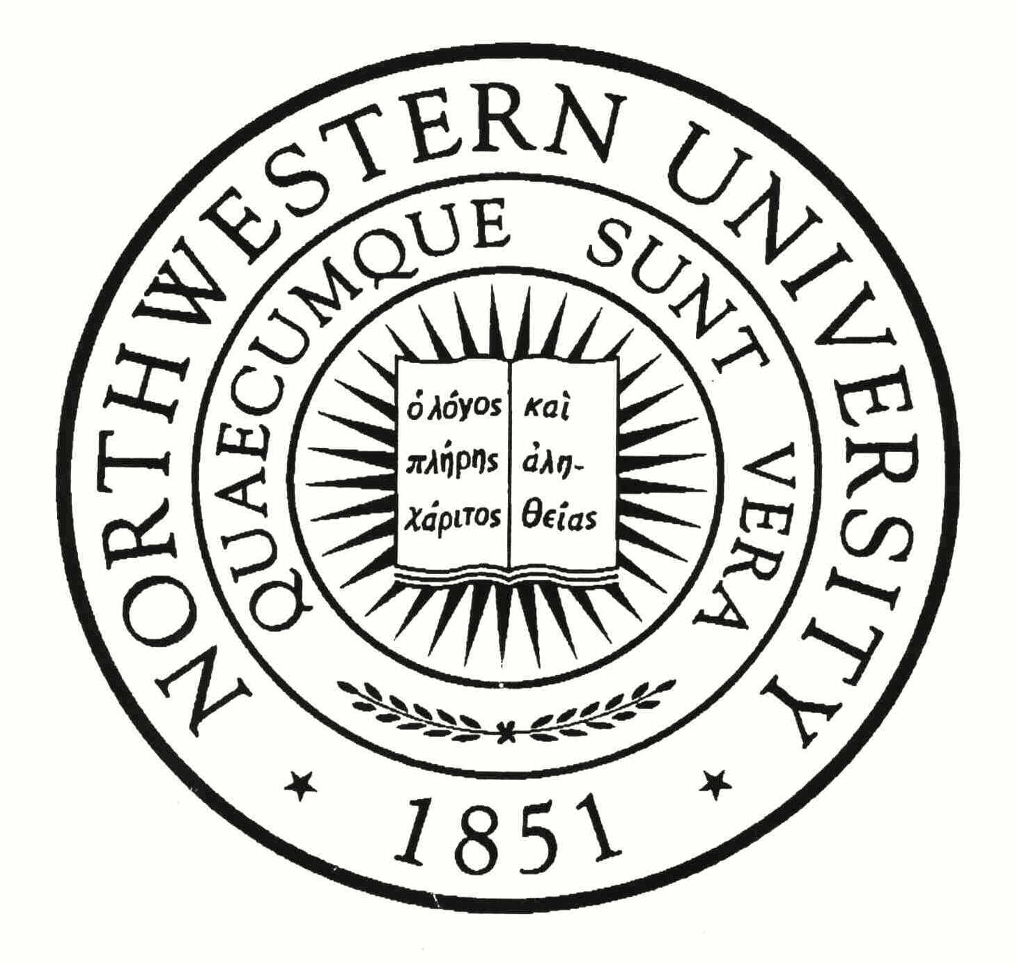 Trademark Logo NORTHWESTERN UNIVERSITY 1851 QUAECUMQUE SUNT VERA