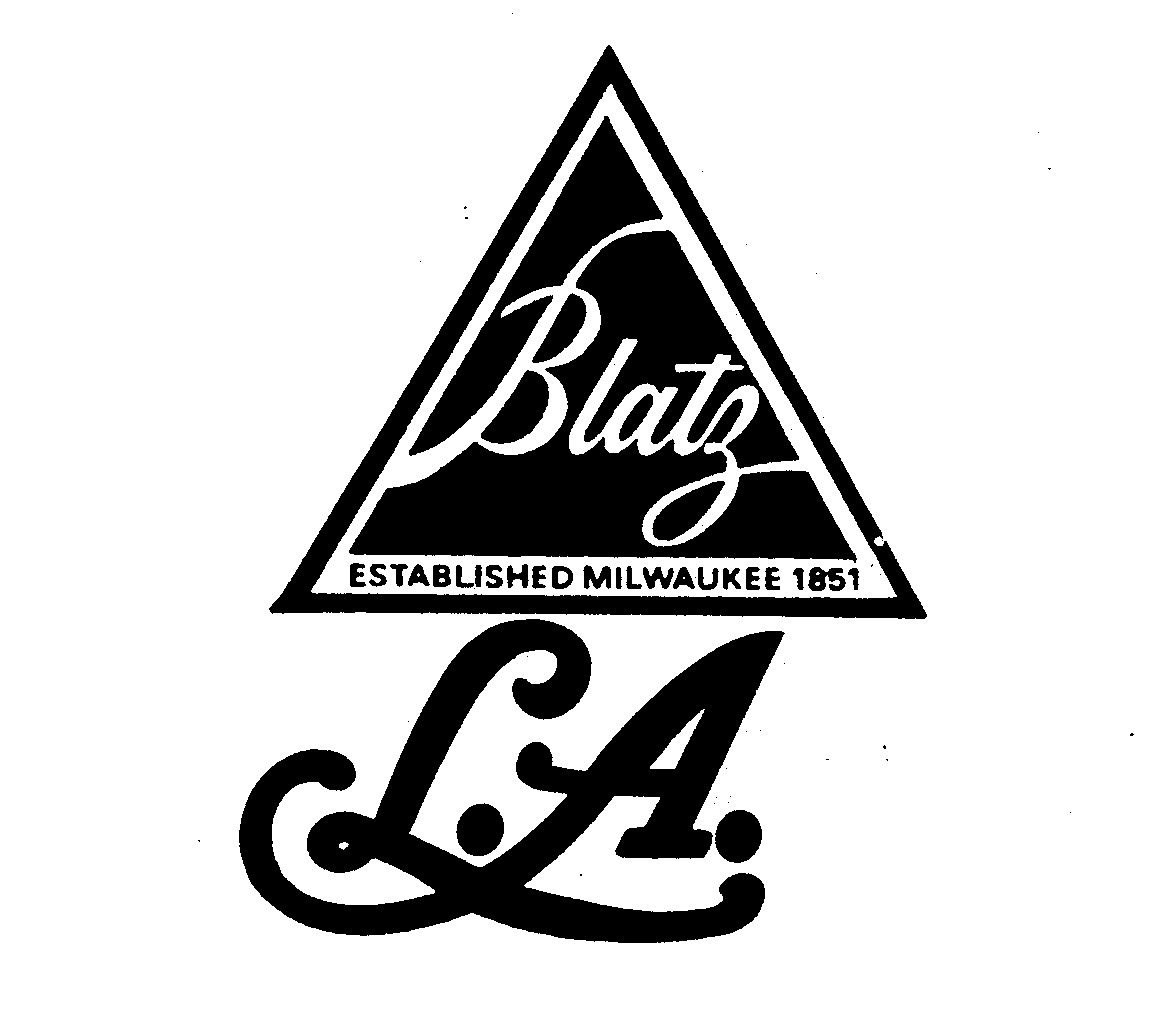 Trademark Logo BLATZ ESTABLISHED MILWAUKEE 1851 L.A.