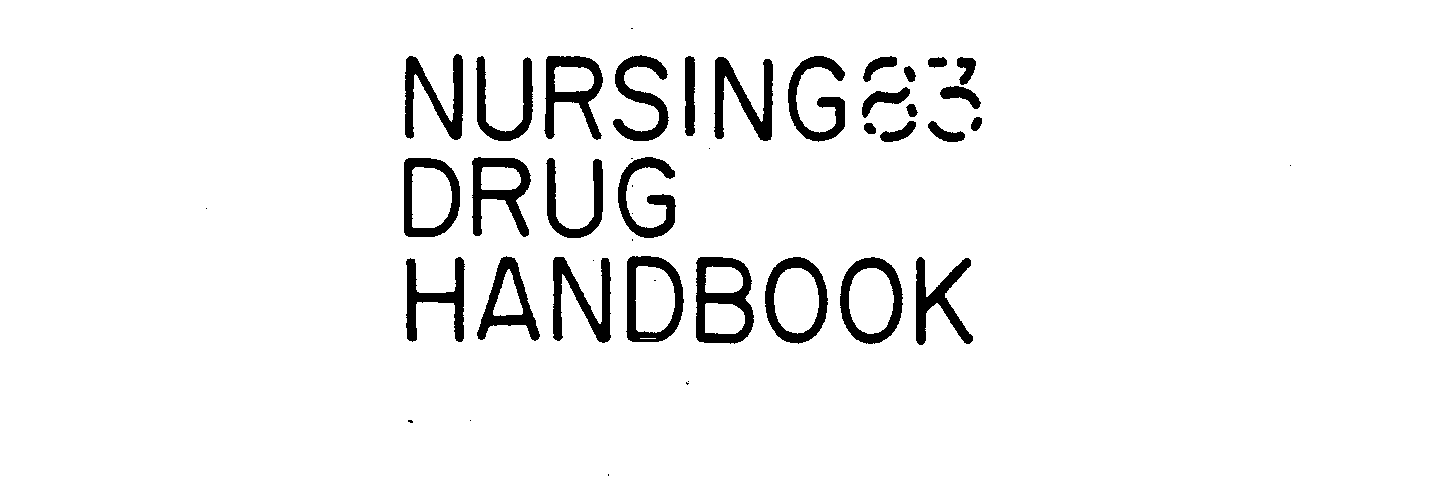Trademark Logo NURSING83 DRUG HANDBOOK