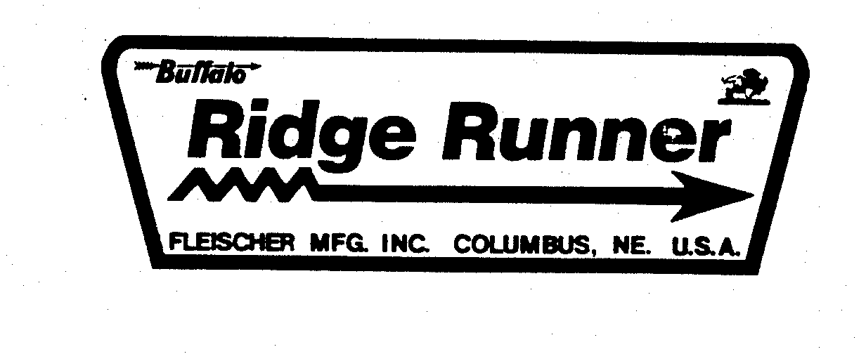 Trademark Logo RIDGE RUNNER BUFFALO FLEISCHER MFG. INC. COLUMBUS, NE. U.S.A.