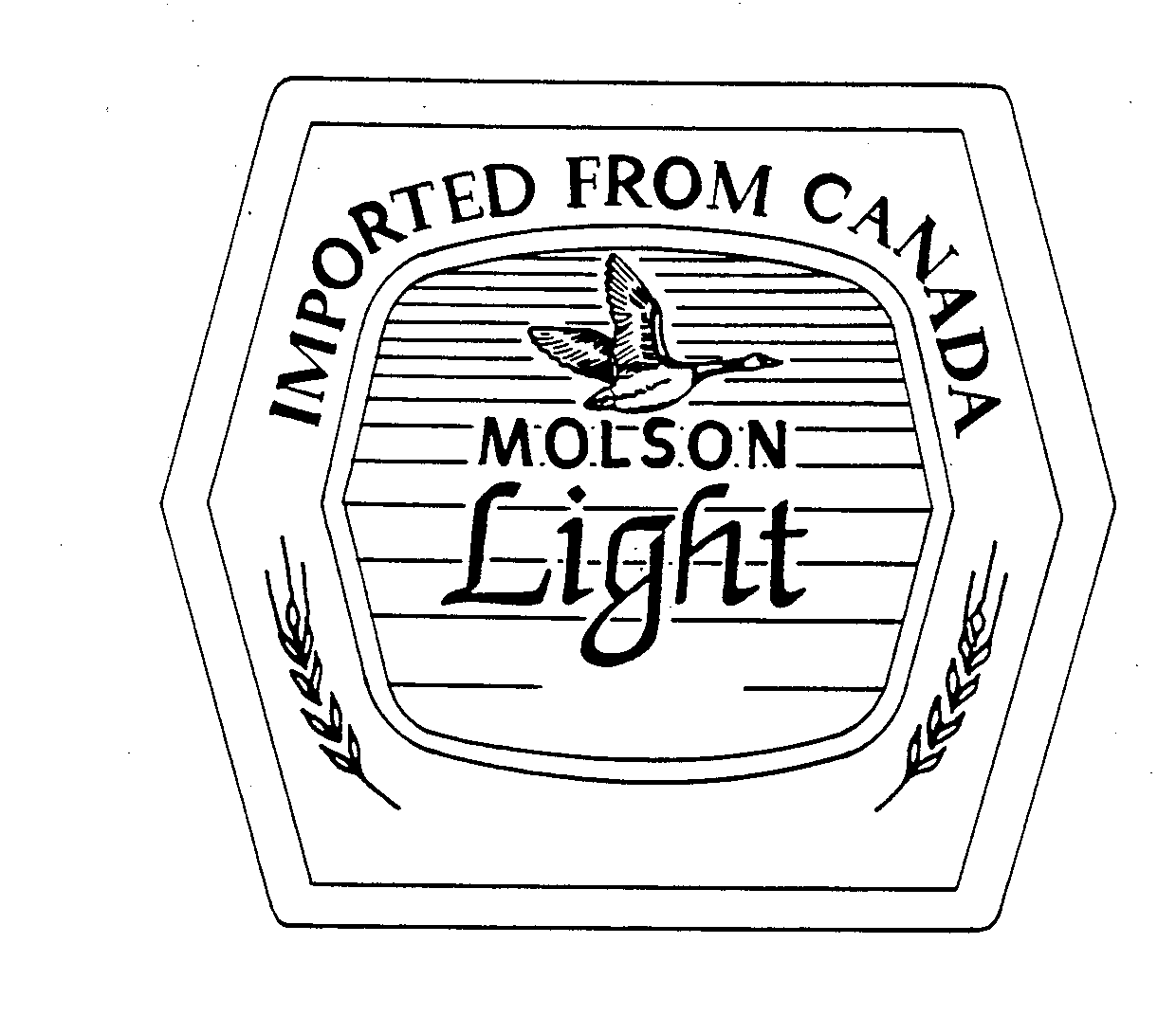 Trademark Logo MOLSON LIGHT IMPORTED FROM CANADA