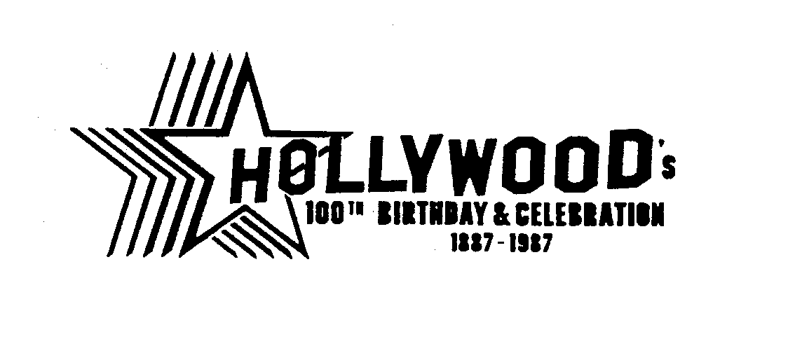 Trademark Logo HOLLYWOOD'S 100TH BIRTHDAY & CELEBRATION 1887-1987