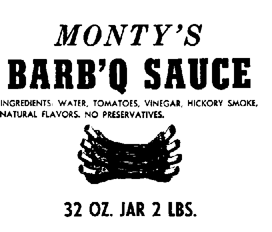  MONTY'S BAR-B-Q SAUCE