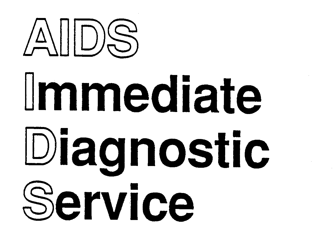 Trademark Logo AIDS IMMEDIATE DIAGNOSTIC SERVICE