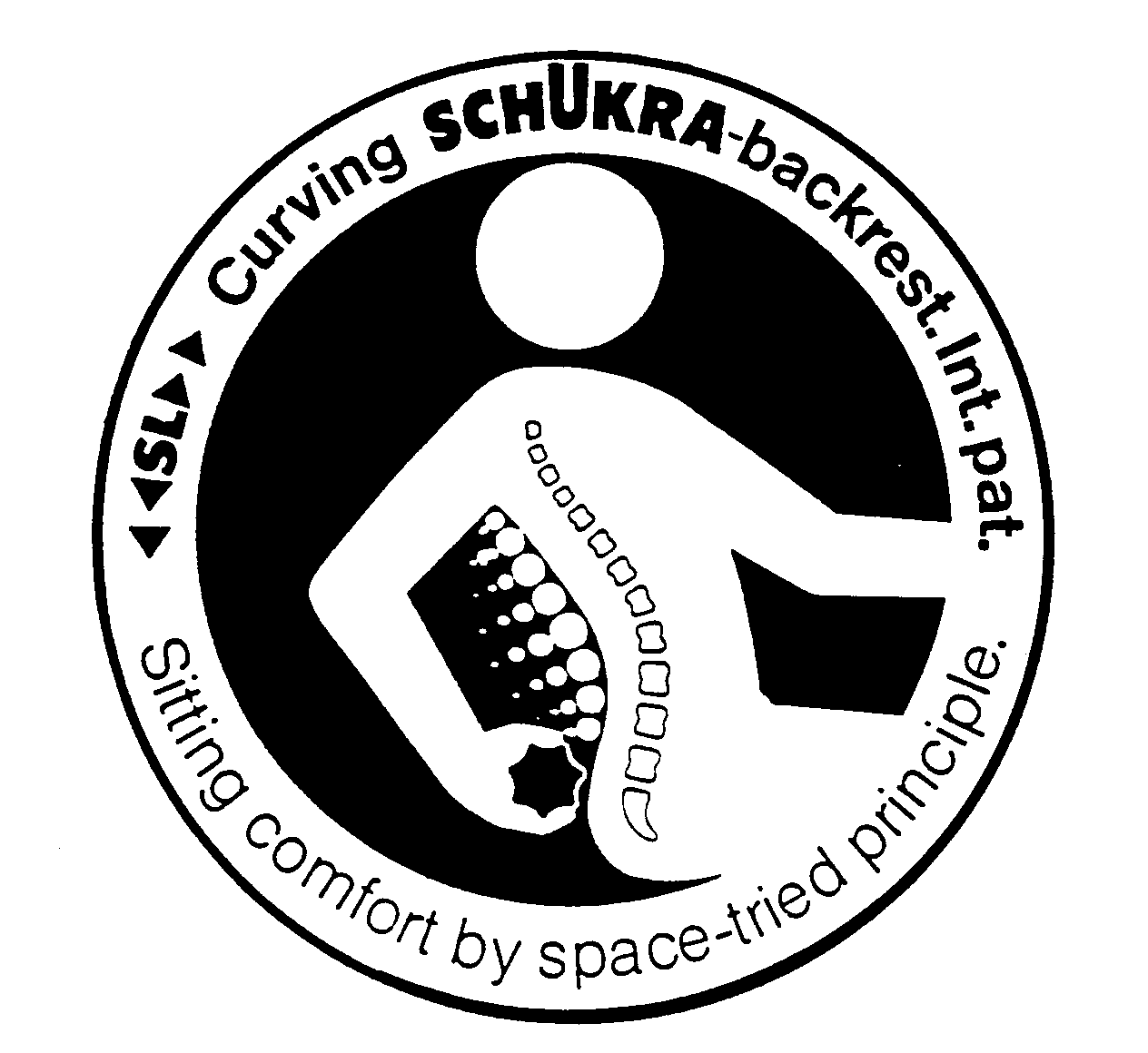  SL CURVING SCHUKRA-BACKREST. INT. PAT. SITTING COMFORT BY SPACE-TRIED PRINCIPLE.