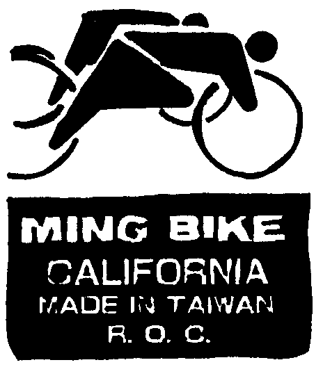  MING BIKE CALIFORNIA MADE IN TAIWAN R.O.C.