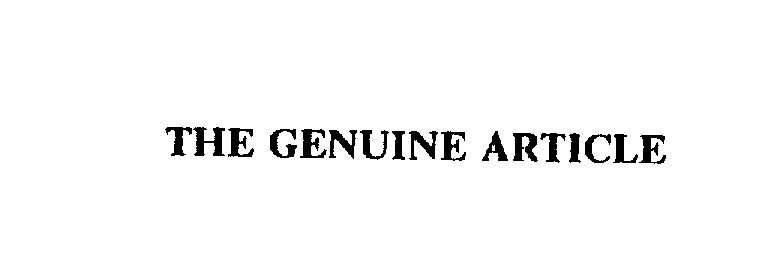 Trademark Logo THE GENUINE ARTICLE