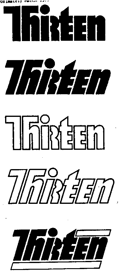 Trademark Logo THIRTEEN