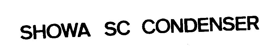 Trademark Logo SHOWA SC CONDENSER