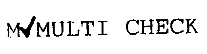 Trademark Logo M/MULTI CHECK