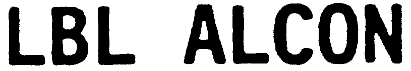 Trademark Logo LBL ALCON