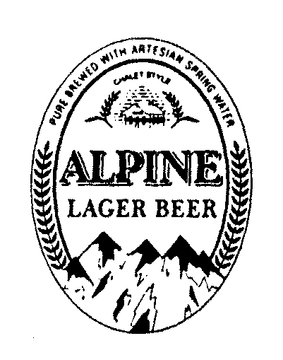  ALPINE LAGER BEER PURE BREWED WITH ARTESIAN SPRING WATER CHALET STYLE