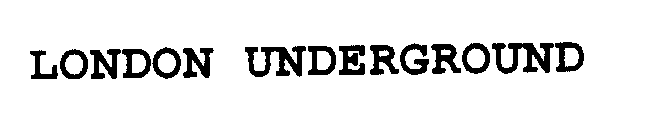 Trademark Logo LONDON UNDERGROUND