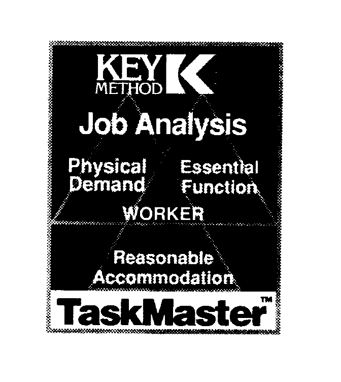 Trademark Logo KEY METHOD JOB ANALYSIS PHYSICAL DEMAND ESSENTIAL FUNCTION WORKER REASONABLE ACCOMMODATION TASKMASTER