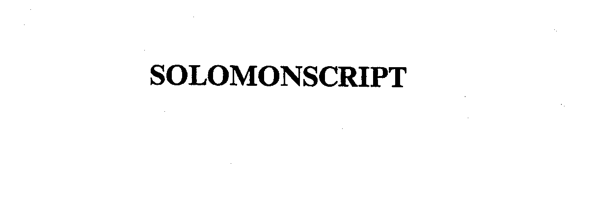 Trademark Logo SOLOMONSCRIPT