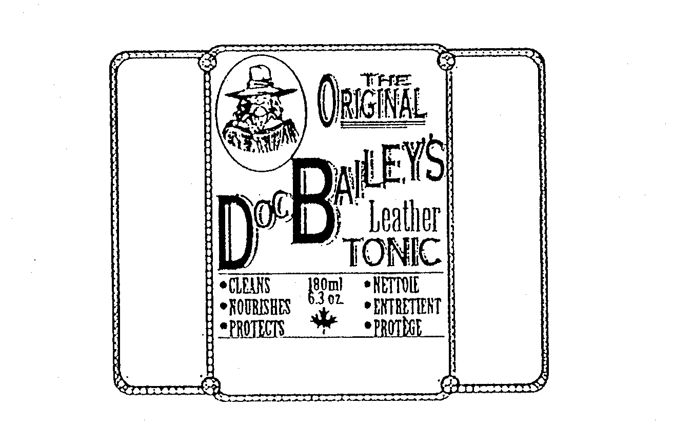  THE ORIGINAL DOC BAILEY'S LEATHER TONIC CLEANS NOURISHES PROTECTS NETTOIE ENTRETIENT PROTEGE 180 ML 6.3 OZ.