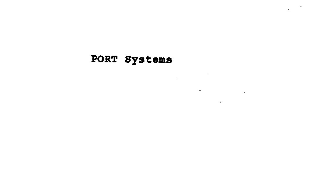  PORT SYSTEMS