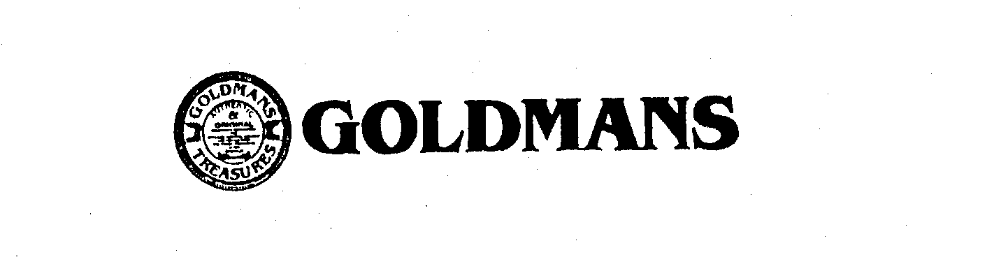 Trademark Logo GOLDMANS GOLDMANS TREASURES AUTHENTIC &ORIGINAL