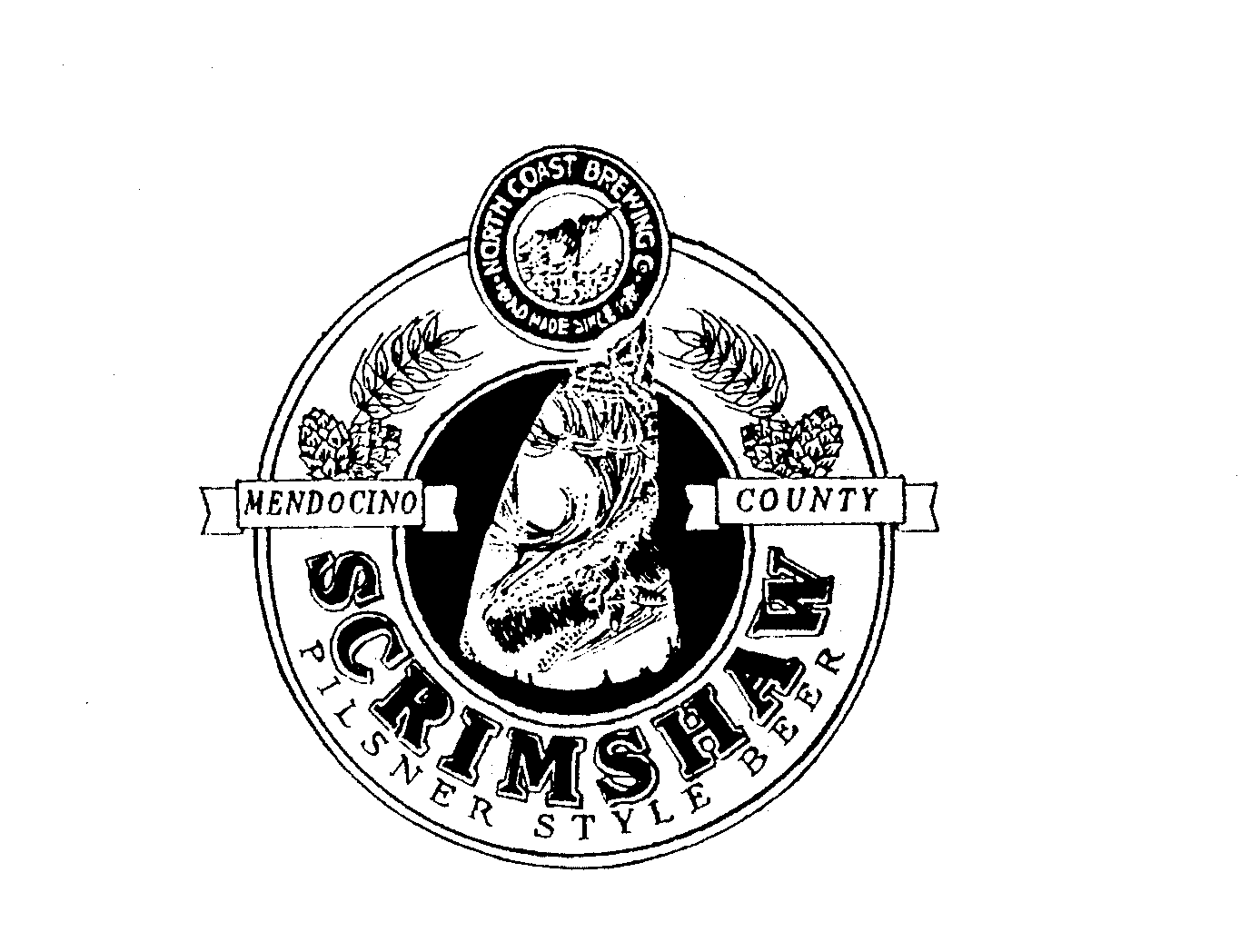  SCRIMSHAW PILSNER STYLE BEER NORTH COAST BREWING CO. HAND MADE SINCE 1987 MENDOCINO COUNTY