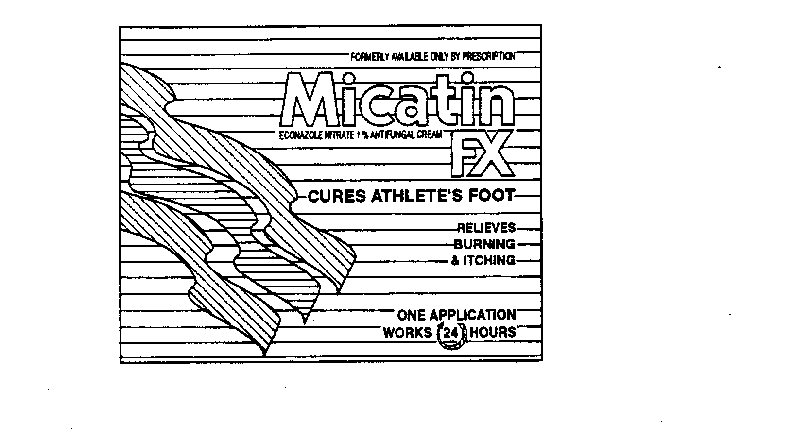  MICATIN FX FORMERLY AVAILABLE ONLY BY PRESCRIPTION ECONAZOLE NITRATE 1% ANTIFUNGAL CREAM CURES ATHLETE'S FOOT RELIEVES BURNING &