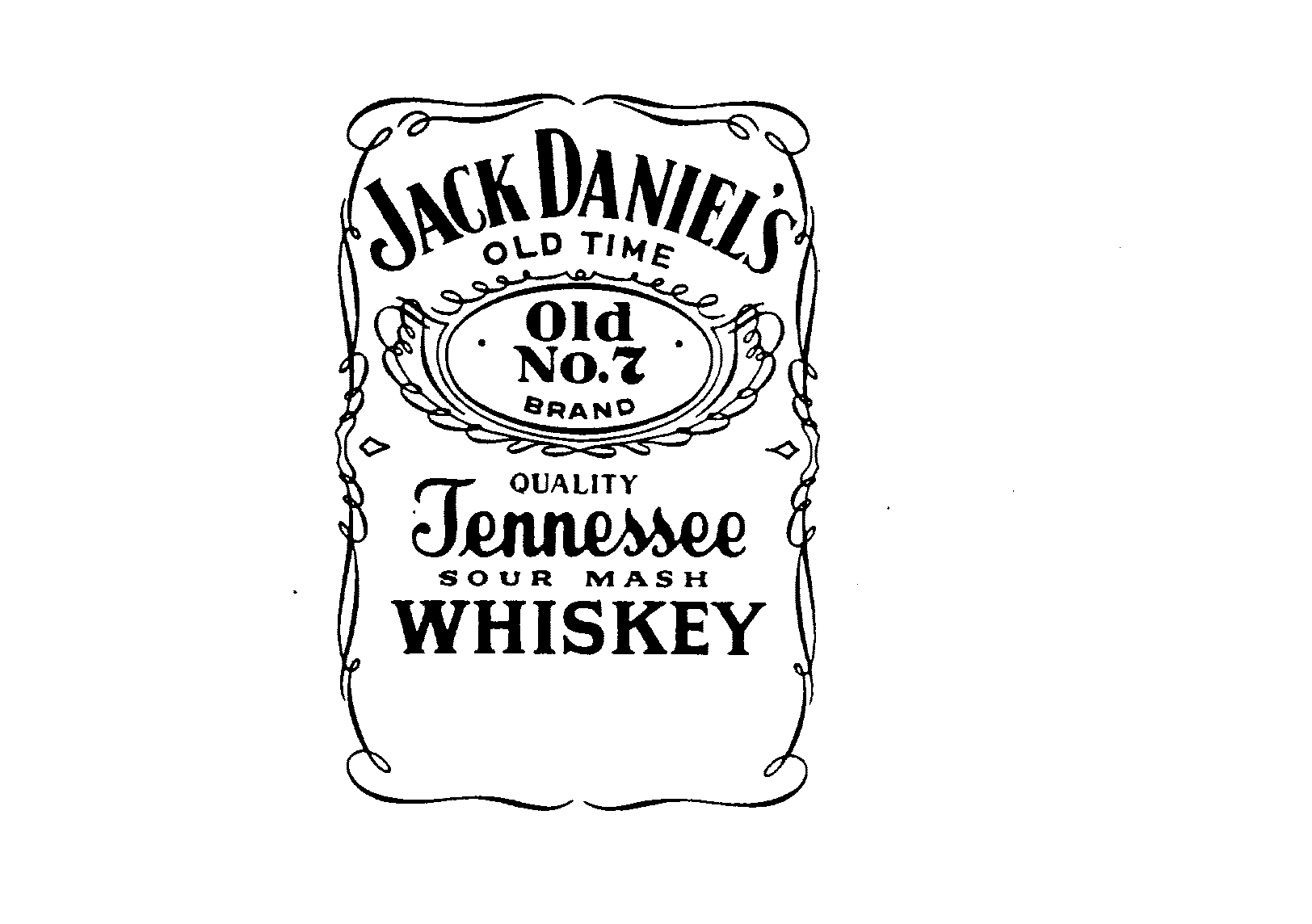  JACK DANIEL'S OLD TIME OLD NO. 7 BRAND QUALITY TENNESSEE SOUR MASH WHISKEY