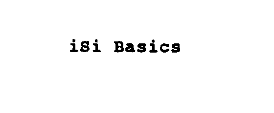 Trademark Logo ISI BASICS