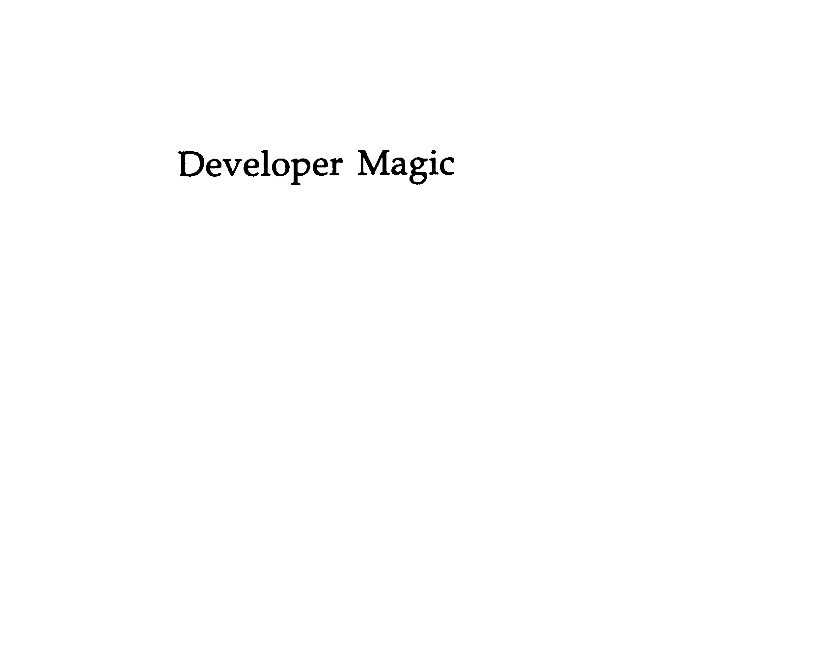  DEVELOPER MAGIC