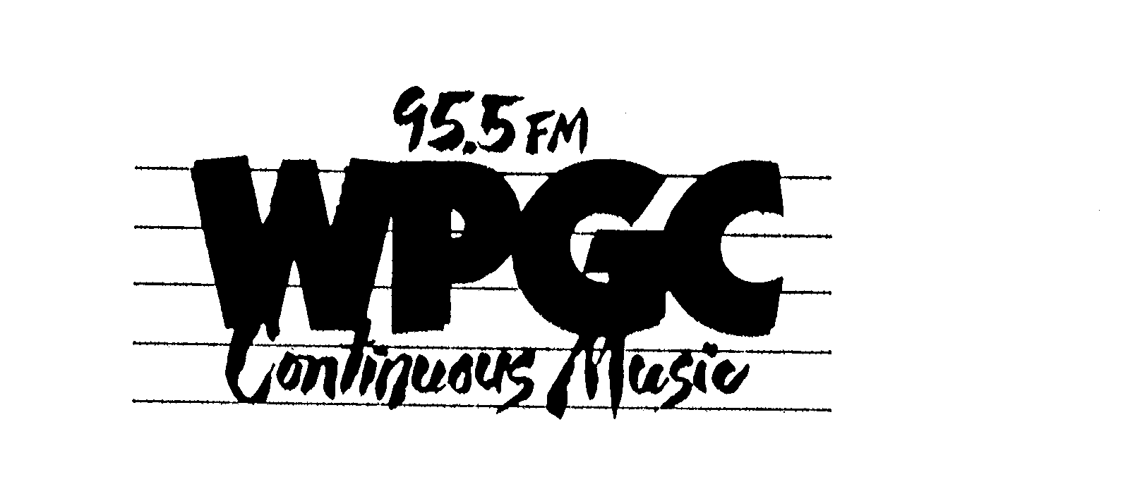 Trademark Logo 95.5 FM WPGC CONTINUOUS MUSIC