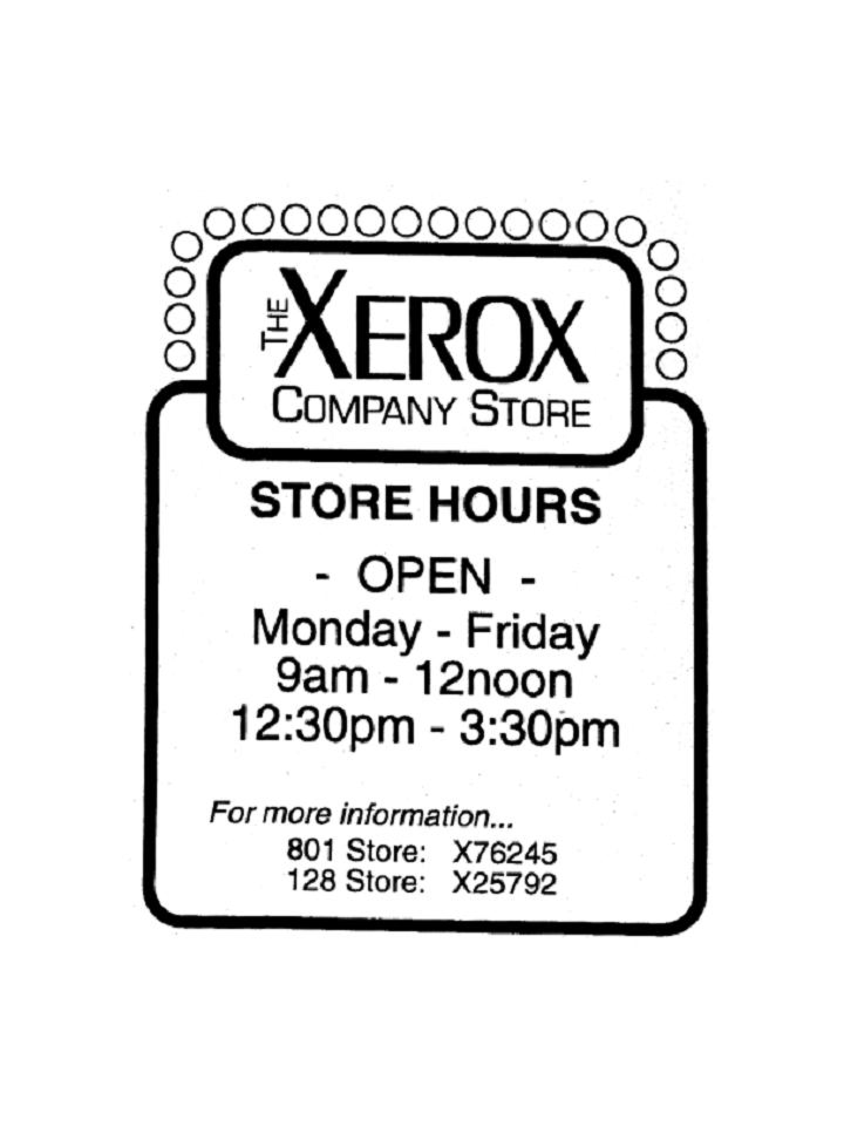 THE XEROX COMPANY STORE