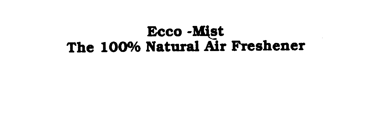 Trademark Logo ECCO MIST 100% NATURAL AIR FRESHENER