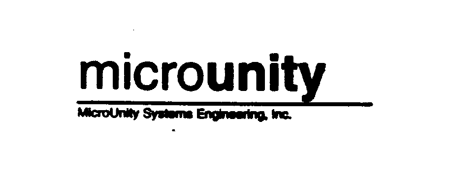 Trademark Logo MICROUNITY MICROUNITY SYSTEMS ENGINEERING, INC.