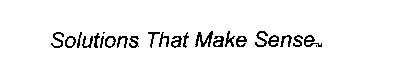 Trademark Logo SOLUTIONS THAT MAKE SENSE