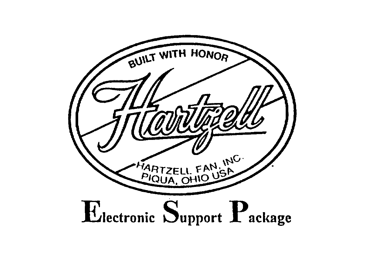 Trademark Logo HARTZELL ELECTRONIC SUPPORT PACKAGE BUILT WITH HONOR HARTZELL FAN, INC. PIQUA, OHIO USA