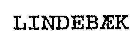 Trademark Logo LINDEBAEK